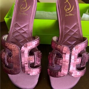 NEW Sam Edelman Rose Pink Sequin Slide Mules